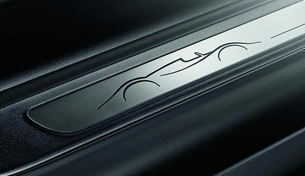 Einstiegsleiste mit Aluminiumeinlage im Style-Paket 100 Jahre Audi. Foto: Auto-Reporter/Audi